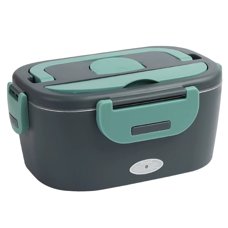 Electric Heated Insulated Lunch Box with Removable Stainless Steel Container, Portable Food Warmer for Car Office School