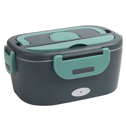 Electric Heated Insulated Lunch Box with Removable Stainless Steel Container, Portable Food Warmer for Car Office School